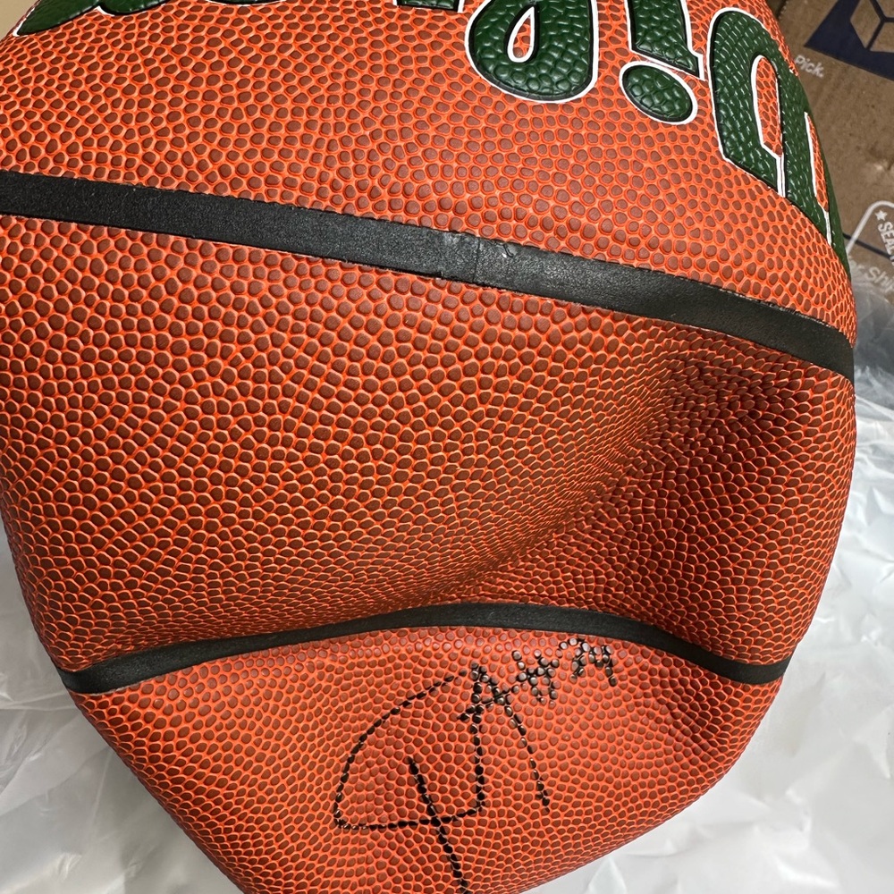Signed basketball by Giannis Antetokoumpo $399